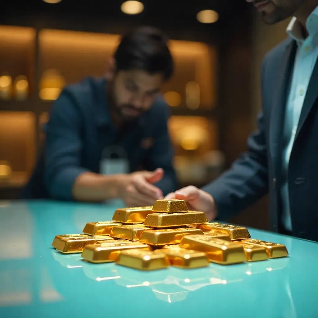 Customer selling gold with instant evaluation